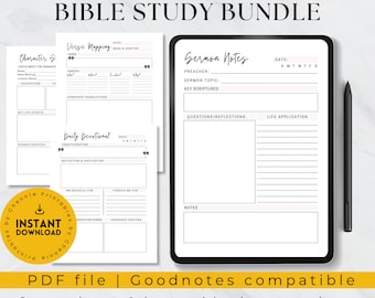 Digital Bible Study Bundle | Printable Study Notes (GoodNotes)