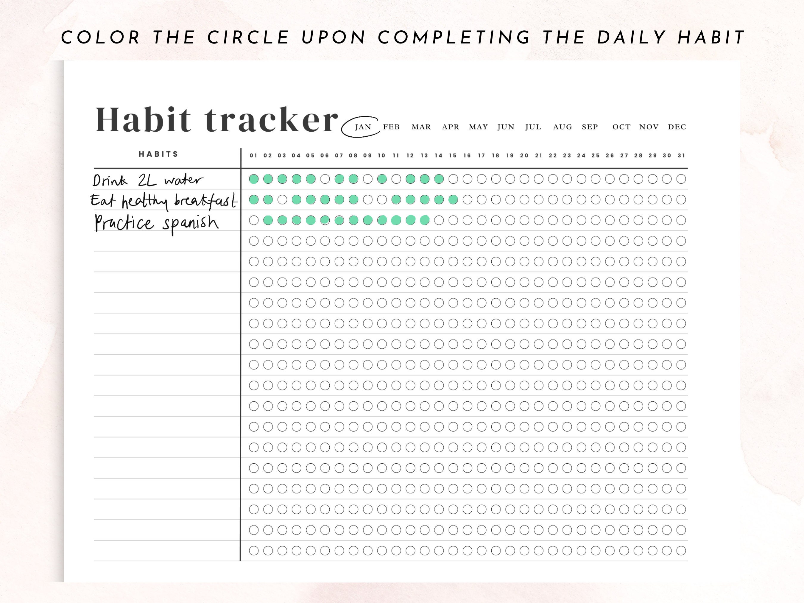 Monthly Habit Tracker Printable | A4/letter | 30 Day Habit Challenge ...