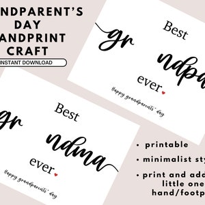 Minimalist Grandparents Day Handprint Craft | Grandparents Day Craft | Grandparents Day Art |Grandparents Day Gift | Gift for GrandmaGrandpa