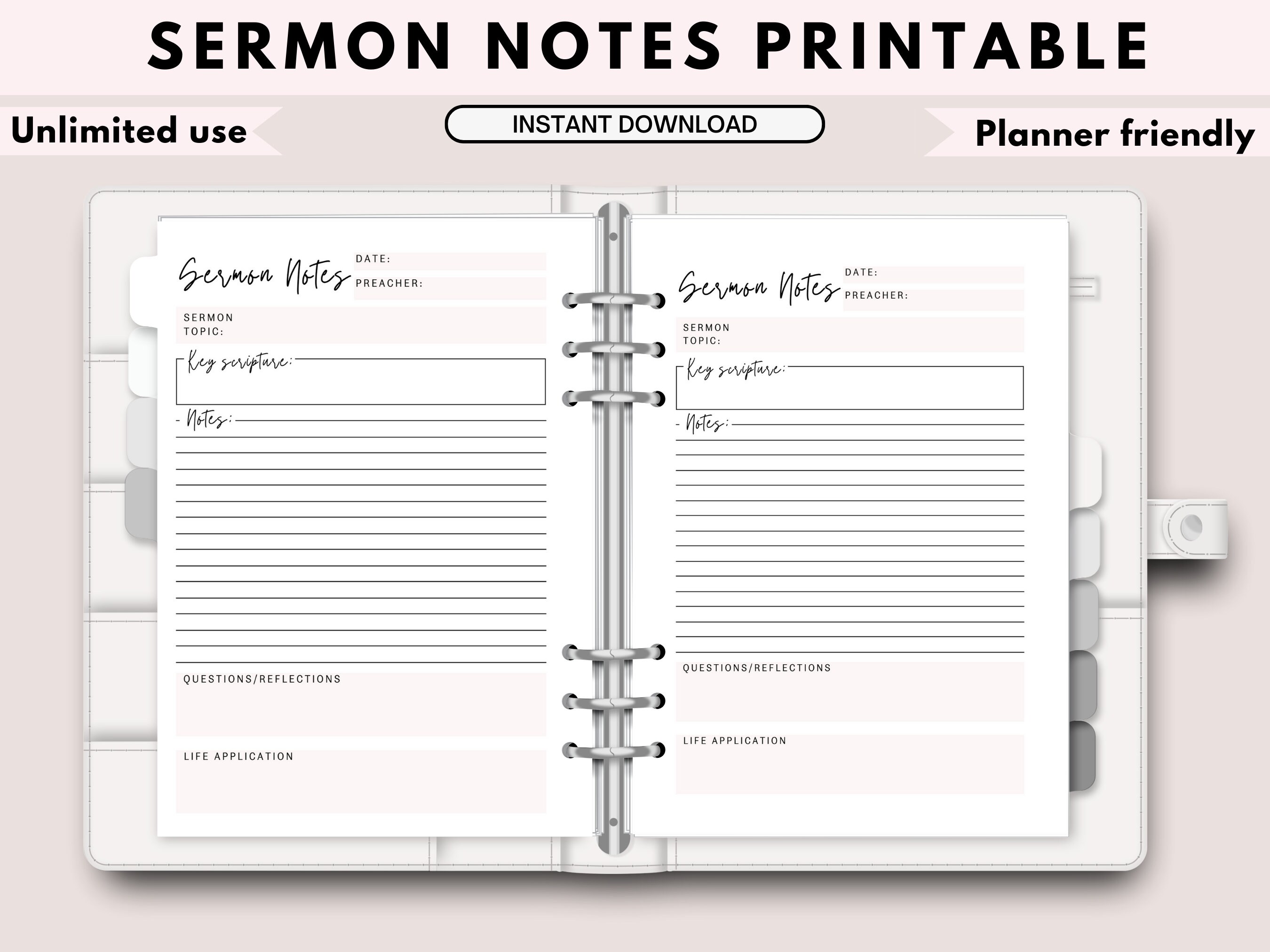 Red Sermon Note Printable Sermon Notes | Church Notes | Sermon Note PDF | Sermon Note ...