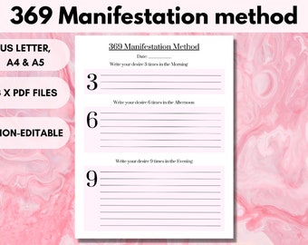 369 Manifestation Method Printable PDF - Etsy