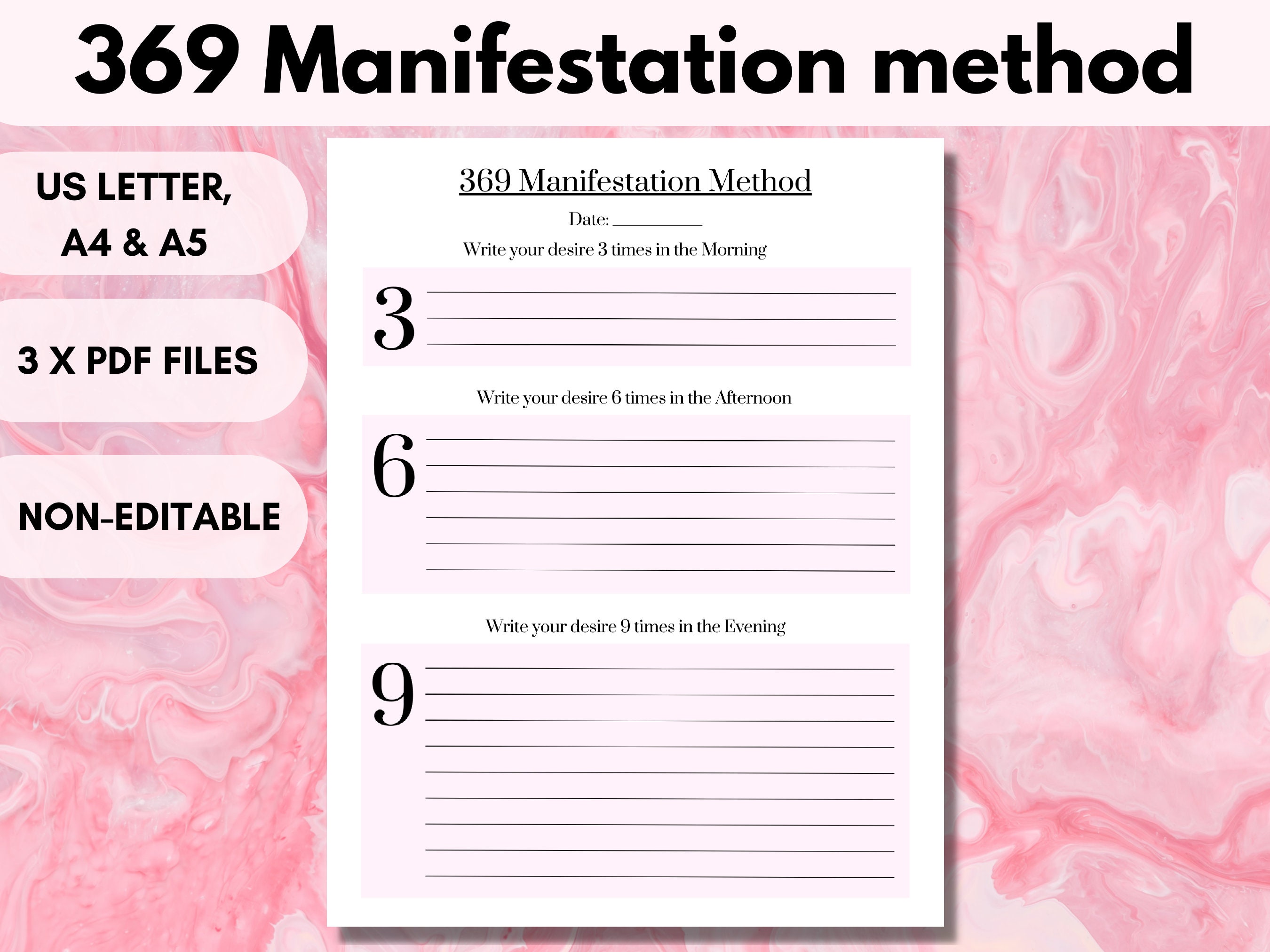 369 Manifestation Method Printable PDF, 369 Manifestation Method, 369 ...