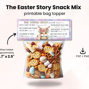 Ostergeschichten Snack Mix Printable | Sonntagsschule | Religiöser Anhänger | Sofortdownload | Bibel Schriften Treat | Schule & Kirche Handout PDF