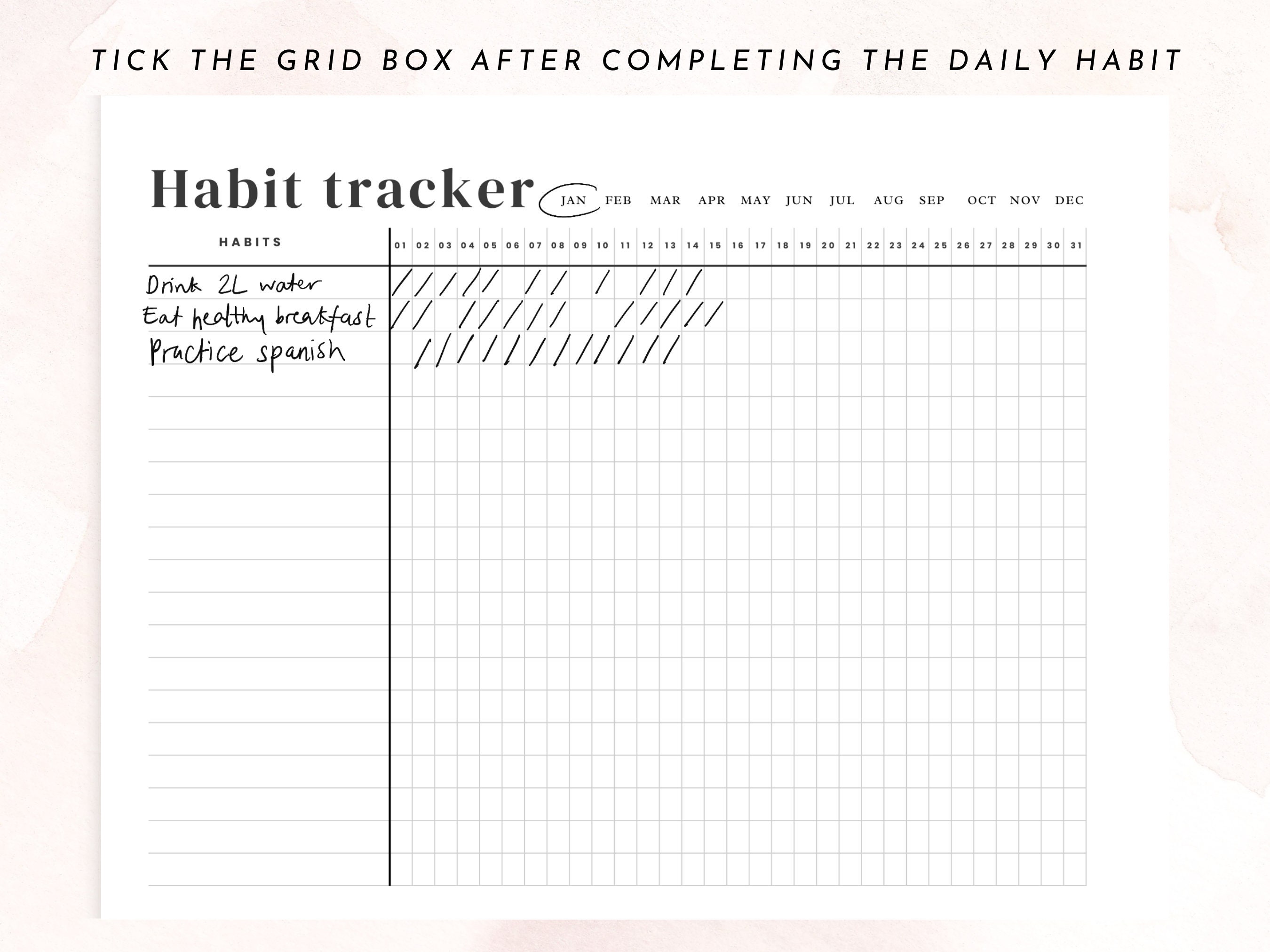 Monthly Habit Tracker Printable | A4/letter | 30 Day Habit Challenge ...