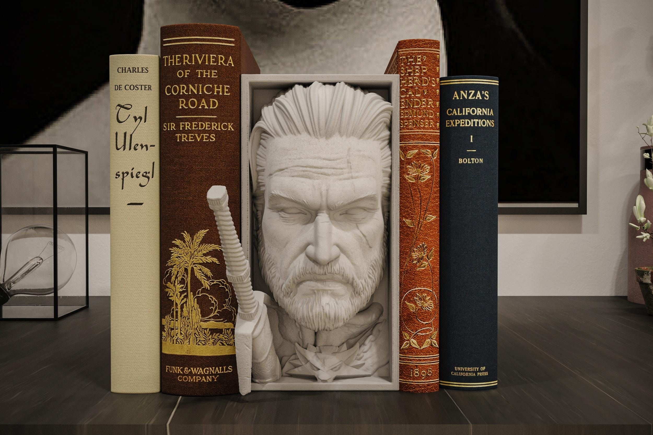 Geralt of Rivia The Witcher Book Nook | Fantasy Monster Booknook | 20 cm tall book shelf decor | desk decoration