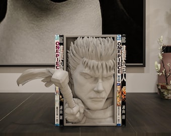Guts From Berserk Manga Book Nook Bookend | Fantasy Monster Booknook | book shelf decor | desk decoration