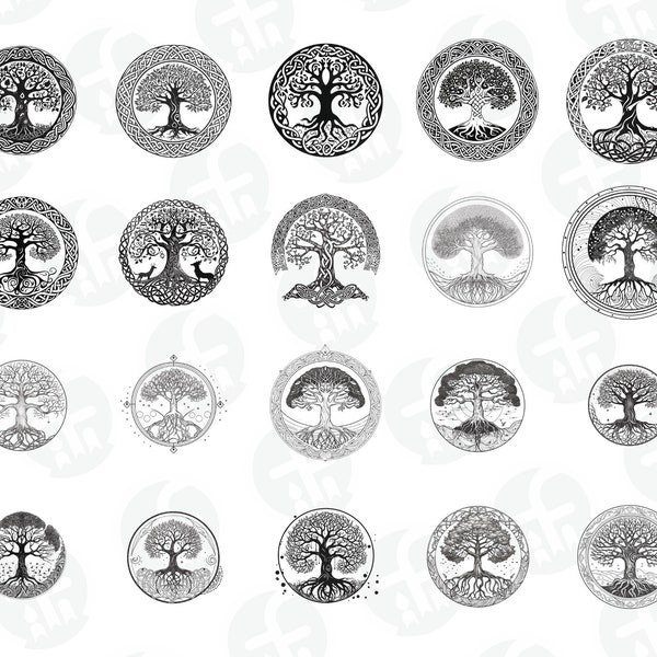 Yggdrasil SVG - 28 designs - World Tree, Norse Mythology Design, Viking Symbol, Digital Download for Cricut & Silhouette