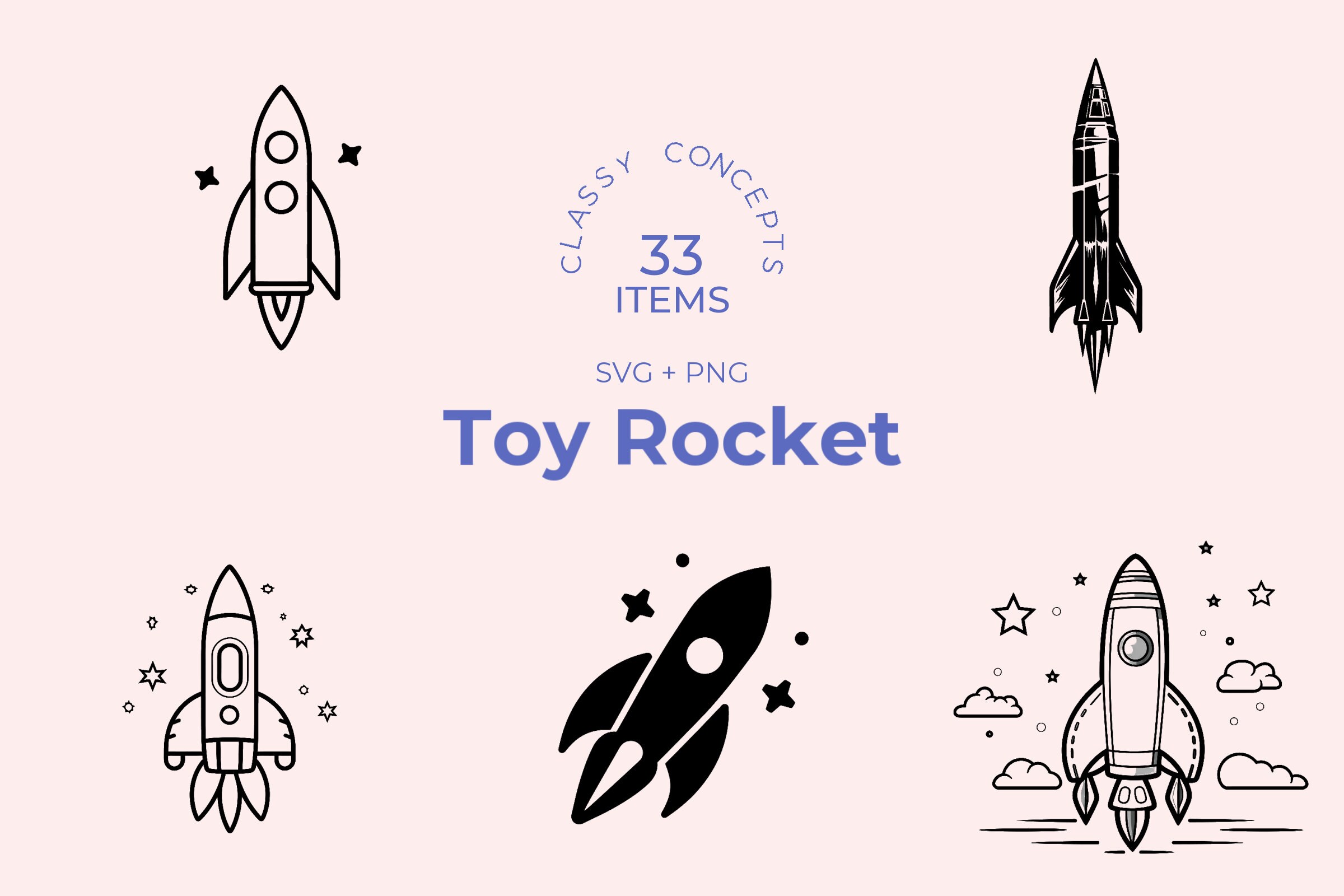 Rocket Paper Toy Svg