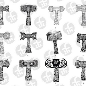 Mjolnir SVG - marteau de Thor, conception de la mythologie nordique noir et blanc, symbole Viking, téléchargement numérique pour Cricut & Silhouette