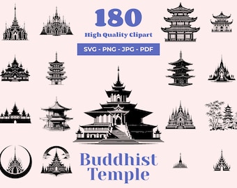Buddhist Temple SVG Bundle: 180 Laser Cut Files (Digital Download)