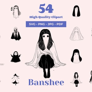 Banshee SVG Clipart Bundle: Spooky Ghost Designs (digital Download) - Etsy
