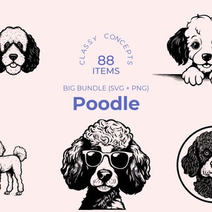 Poodle SVG - 88 Cut Files - Elegant Dog Breed Art - Cricut SVG Files - Poodle Illustration