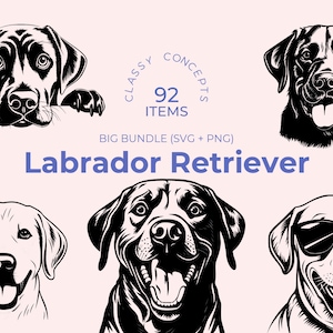 Labrador Retriever SVG-Bundle - 92 Schnittdateien - Hunderasse Design - Cricut SVG-Dateien - Labrador Design - Lab SVG