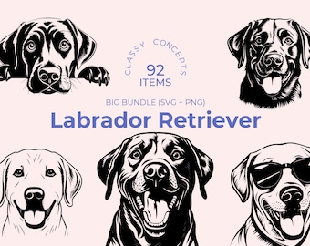 Labrador Retriever SVG Bundle - 92 Cut Files - Dog Breed Design - Cricut SVG Files - Labrador Design