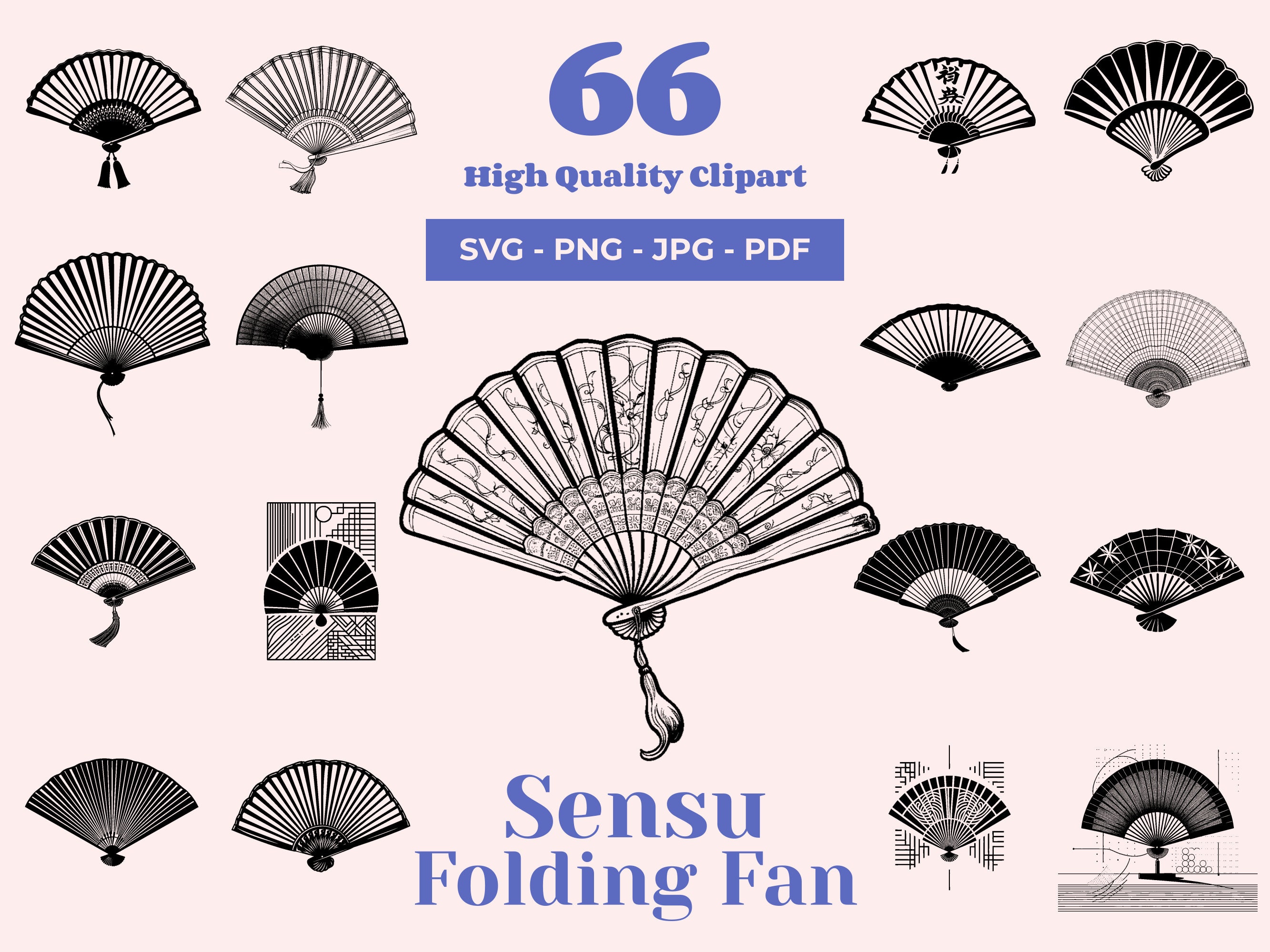 【有名人芸能人】 SVG Fan Folding Sensu Bundle Files Cut Laser 66 - 切り絵