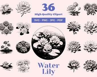 蓮の花の SVG バンドル: 36 種類のスピリチュアルなデザイン (デジタル