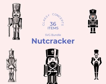 Nutcracker SVG Bundle: 36 Vintage Engravings, Holiday Crafts (Digital Download)