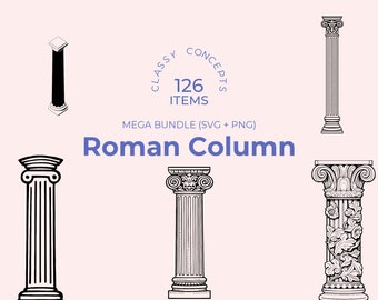 ローマの柱 SVG バンドル: 古代建築のカットファイル (デジタルダウンロード)