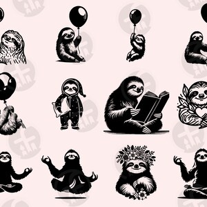 Sloth SVG Bundle: 96 Designs for Cricut, Laser Cutting, Sublimation ...