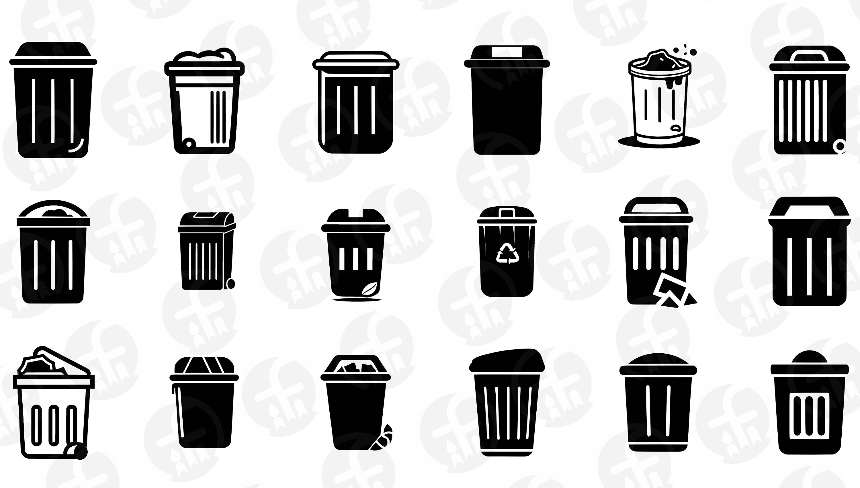 Trash SVG Bundle 18 Design Made by AI Trash Cans Etsy