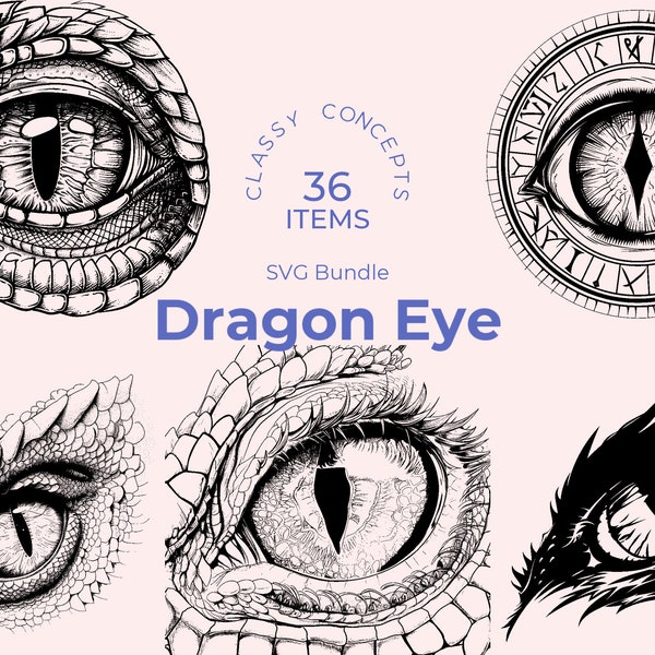 Dragon Eye SVG Bundle - 36 Cut files - Amulet Symbol Clipart - Eye of the Dragon Cut File - Dragon Eye Clipart - Dragon Eye Files For Cricut