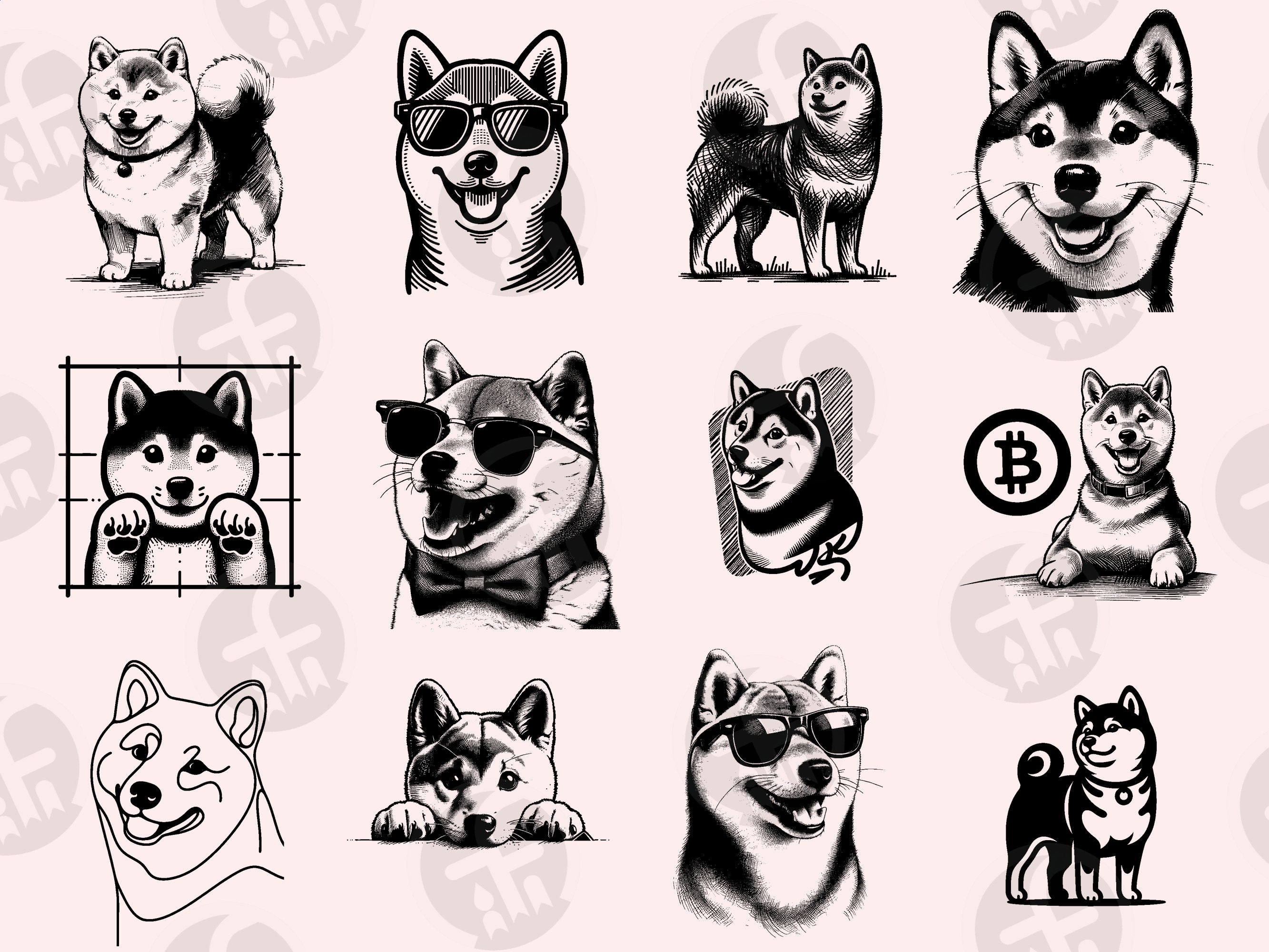 Shiba Inu SVG Clipart Bundle: 96 Doge Designs (digital Download) - Etsy UK