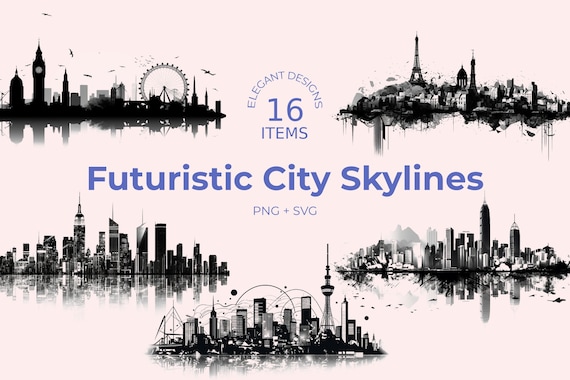 Futuristic City Skyline Sketch