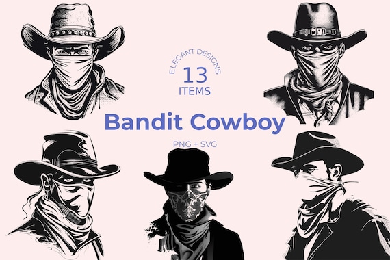 Maschera Cowboy Maschera Da Bandito Da Cowboy SVG 13 File Di Arte