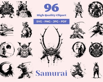 Samurai SVG-Bundle: 96 Japanischer Krieger die Dateien (Digitaler Download)