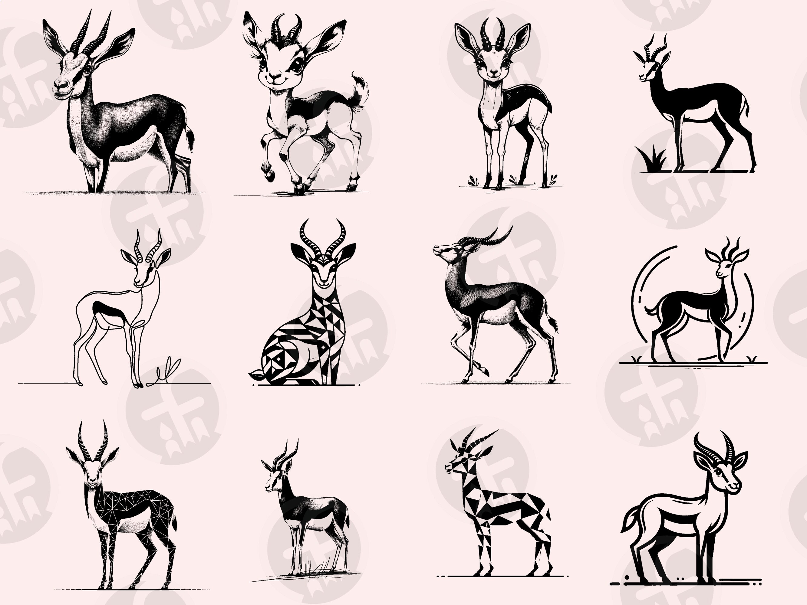 Springboks Rwc Svg Springbok SVG Clipart Bundle: Safari Animal Designs (digital Download ...