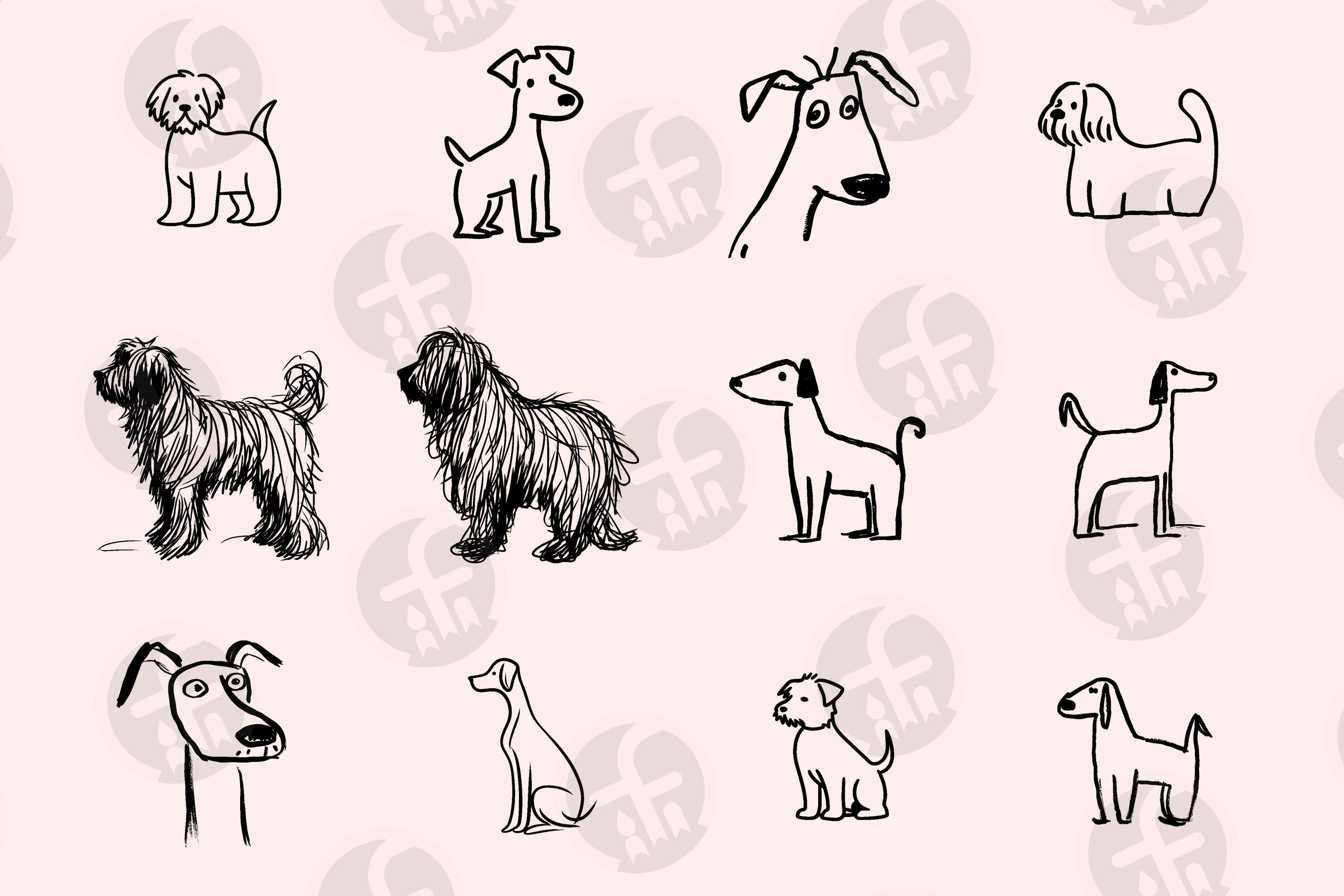 Dogs Line Art SVG Bundle 36 Cut Files Minimalist Dog Clip - Etsy
