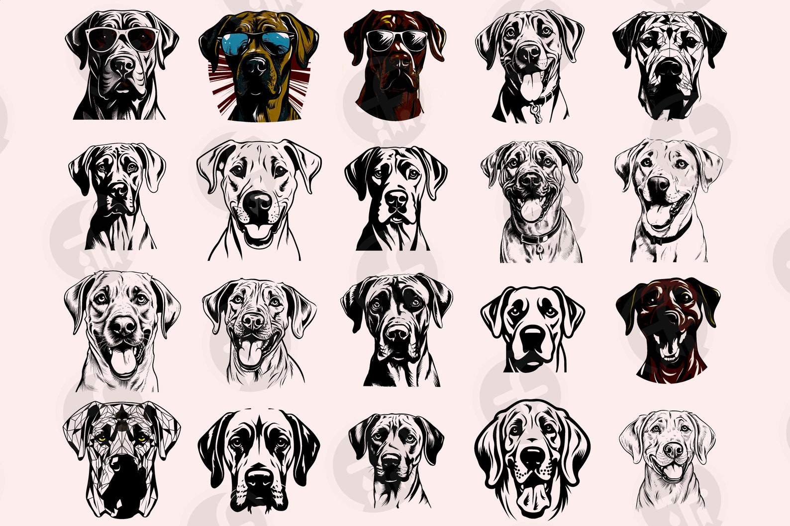 Rhodesian Ridgeback SVG Bundle: 128 Lion Dog Cut Files (digital ...