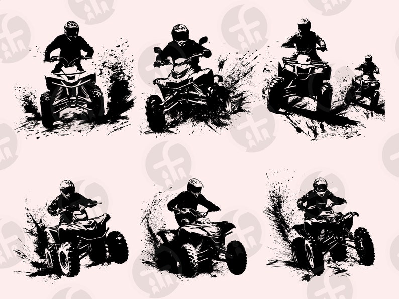 Quad Bike SVG Bundle: 54 Offroad Motorbike ATV Designs (digital ...