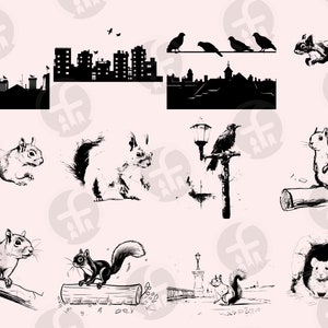 Urban Wildlife SVG Bundle - 96 City Animal Designs - Raccoon, Pigeon ...