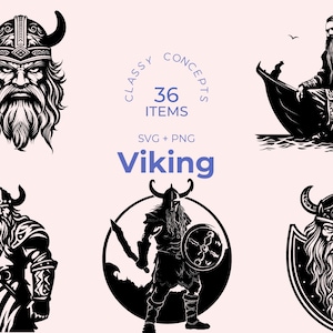 Viking SVG - 36 Cut Files - Norse Warrior Design - Cricut SVG - Scandinavian History Theme