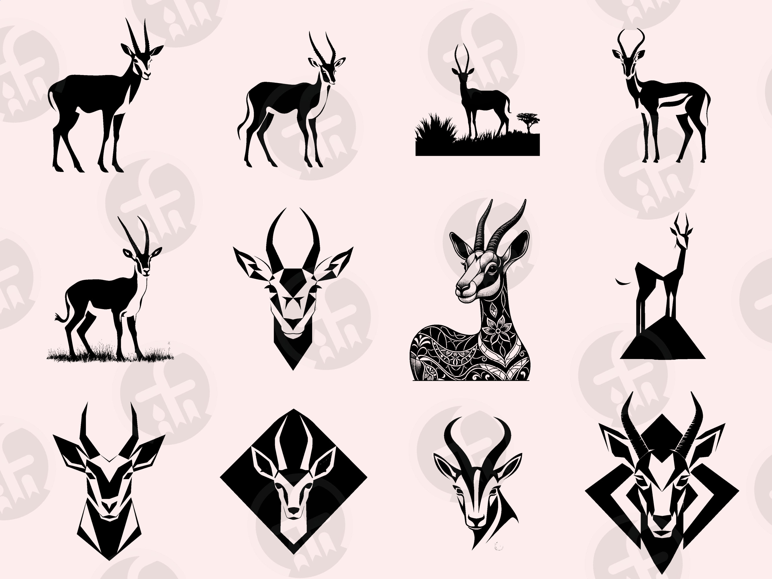 Springboks Rwc Svg Springbok SVG Clipart Bundle: Safari Animal Designs (digital Download ...