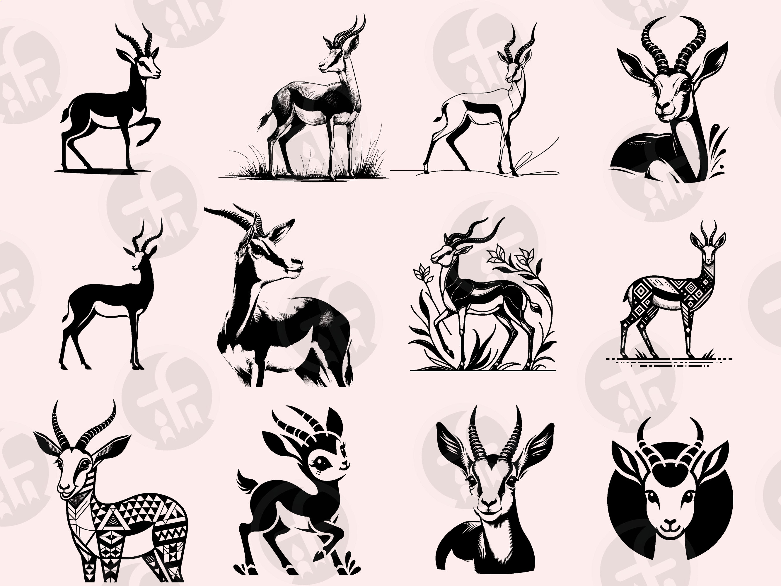 Springboks Rwc Svg Springbok SVG Clipart Bundle: Safari Animal Designs (digital Download ...