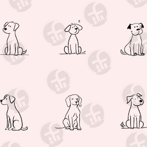 Dogs Line Art SVG Bundle - 36 Cut Files - Minimalist Cat Clip Art ...