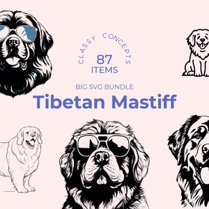 Tibetan Mastiff SVG Bundle - 87 Cut Files - Ancient Himalayan Breed - Do-Khyi - Majestic Guard Dog - Sublimation and Cricut Ready Designs