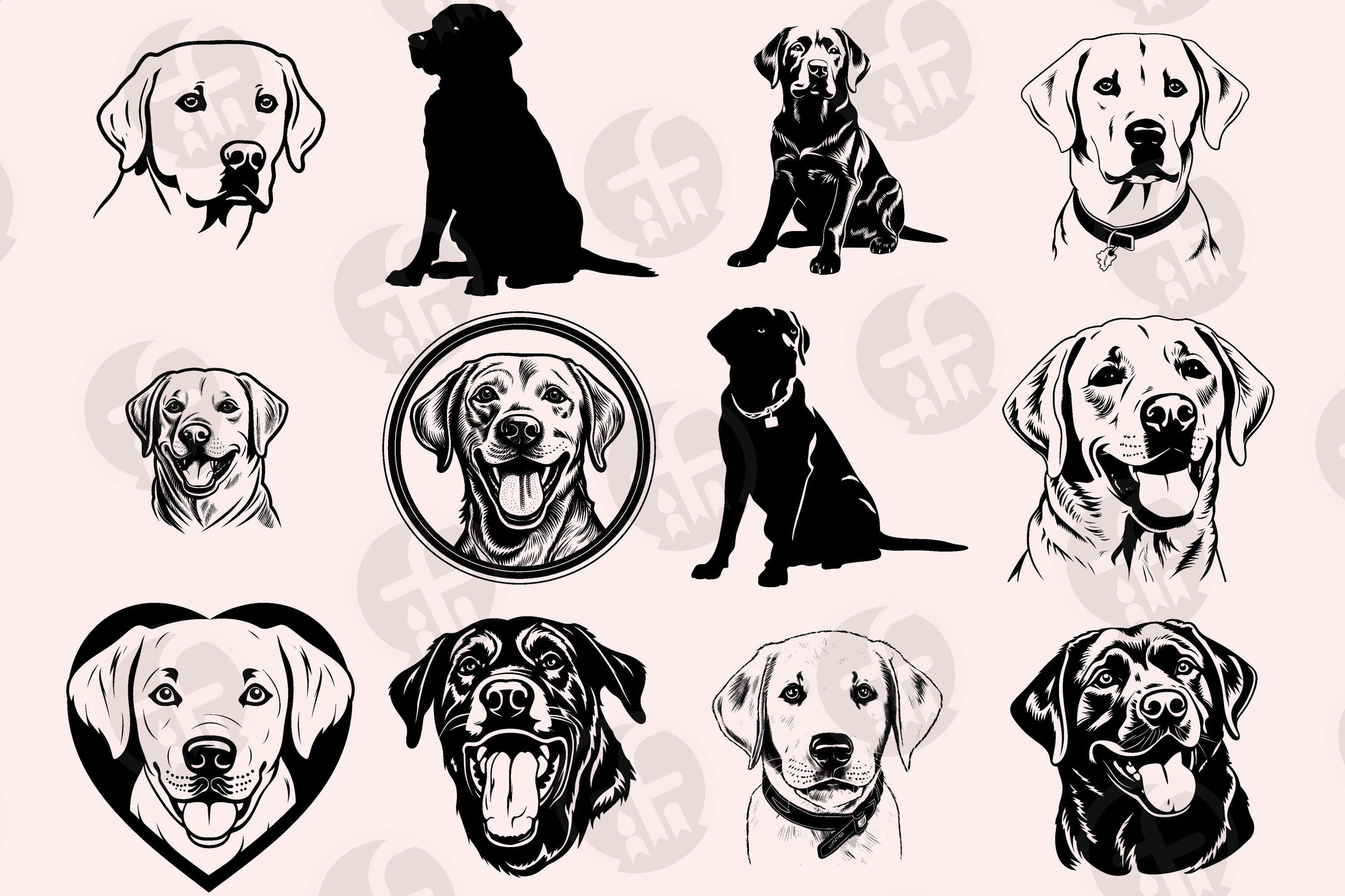 Labrador Retriever SVG Bundle: 92 Dog Breed Cut Files (digital Download ...