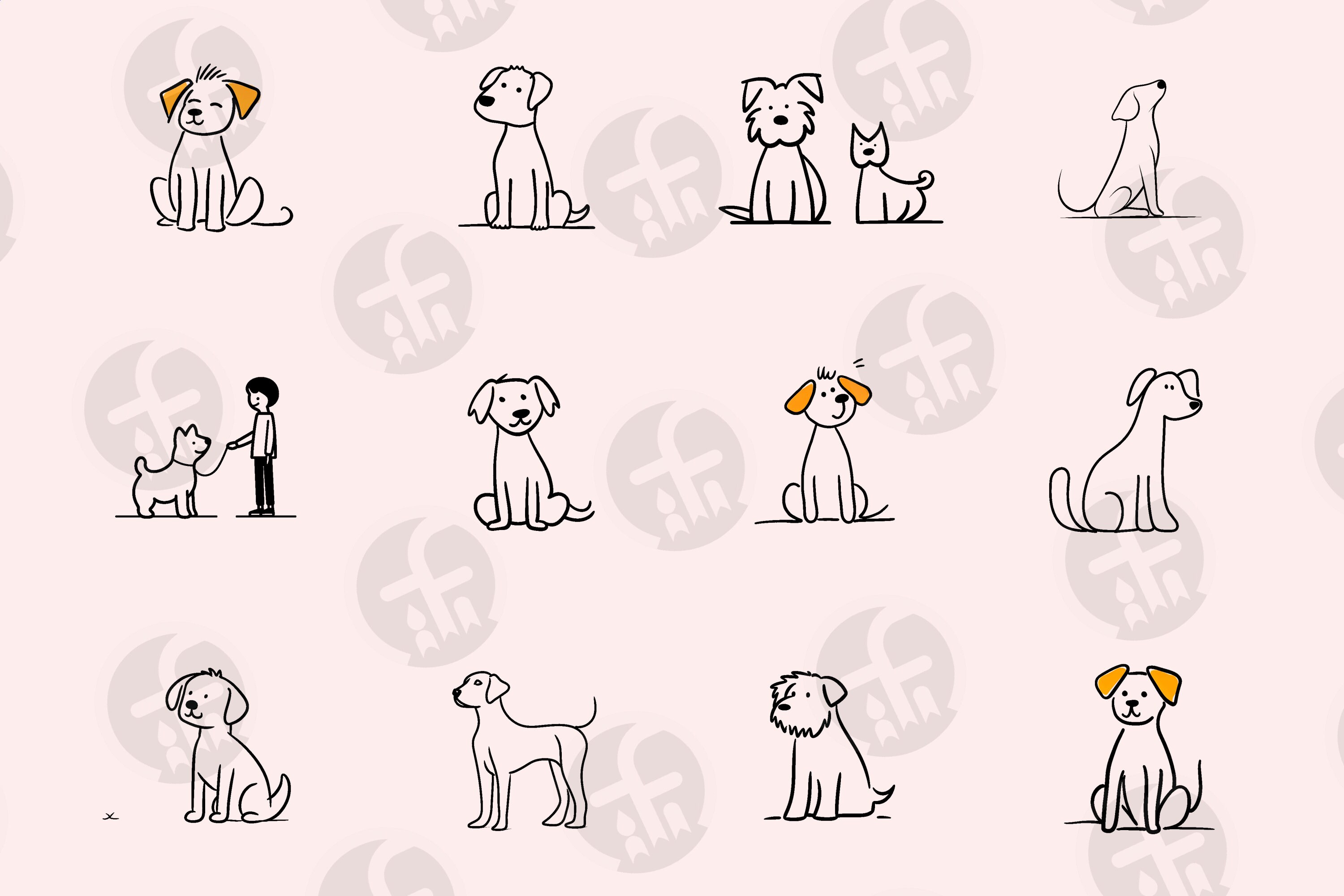 Dogs Line Art SVG Bundle 36 Cut Files Minimalist Dog Clip - Etsy
