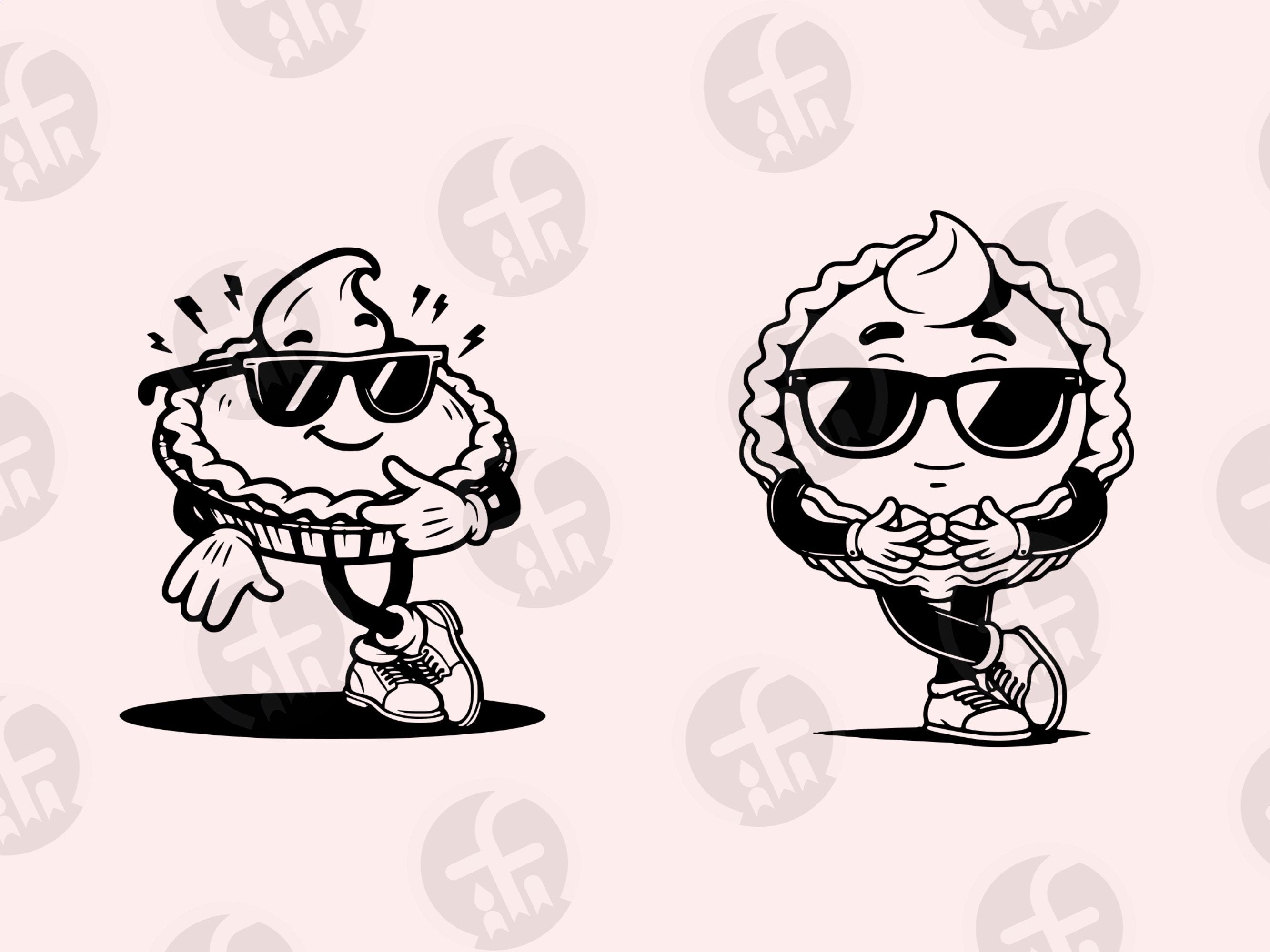 Cream Pie Cartoon Clipart: 18 Whimsical Designs (SVG/PNG) - Etsy