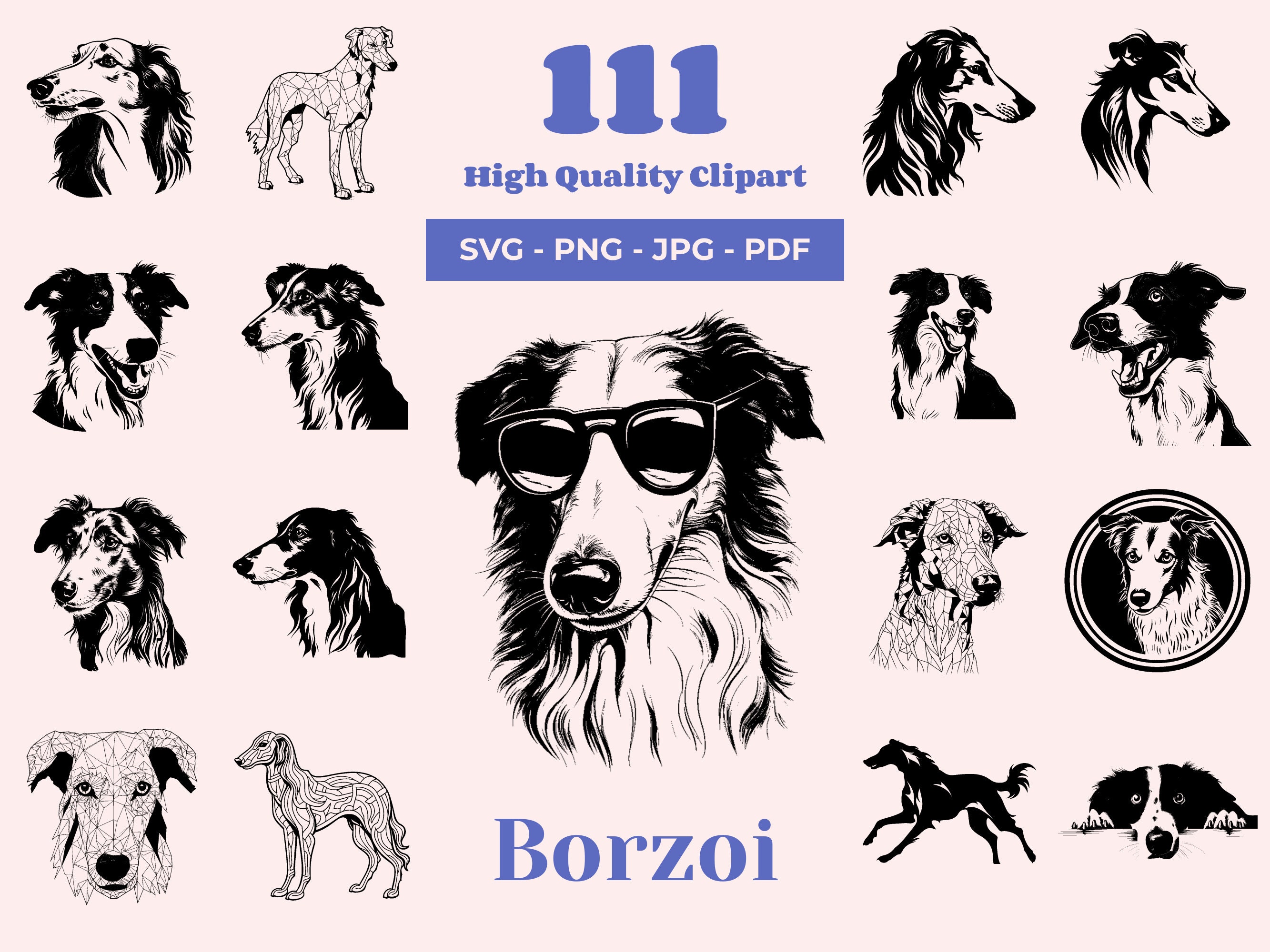 Borzoi art - Etsy 日本