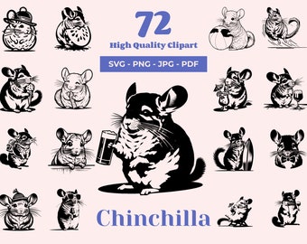 チンチラ SVG バンドル: Cricut とレーザーカット用の 72 種類のペット