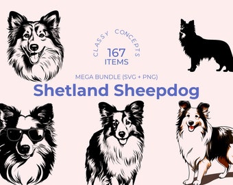シェルティ SVG バンドル: シェットランド・シープドッグのシルエット