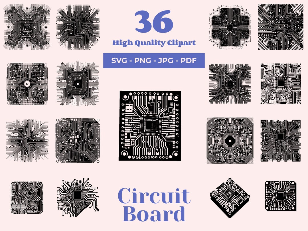 Circuit Board SVG - 36 Cut Files - Tech-inspired Design - Processor Svg ...