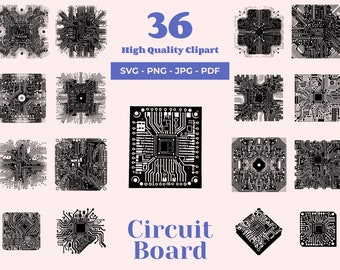 Circuit Board SVG: Tech-Inspired Cut Files, Laser Engraving (36 Designs) (Digital Download)
