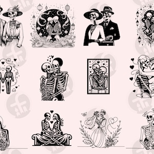 Skeleton Love SVG Bundle: 96 Wedding Clipart Designs (Digital Download) image 7