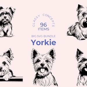 Yorkie SVG Bundle - 96 Cut Files - Pet Dog Design - Cricut SVG - Yorkshire Terrier
