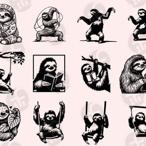 Sloth SVG Bundle: 96 Designs for Cricut, Laser Cutting, Sublimation ...